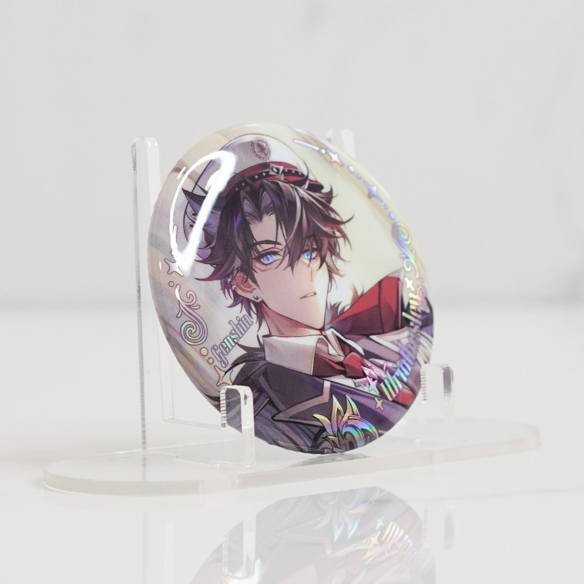 Wriothesley Genshin Impact Holographic Button Badge