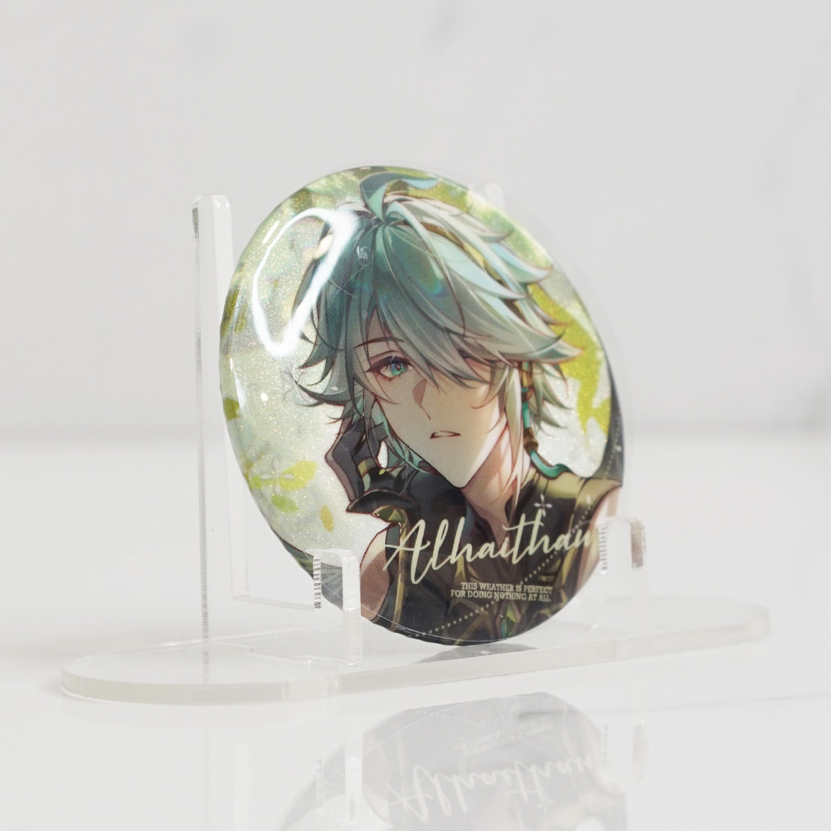 Alhaitham Genshin Impact Glitter Back Button Badge