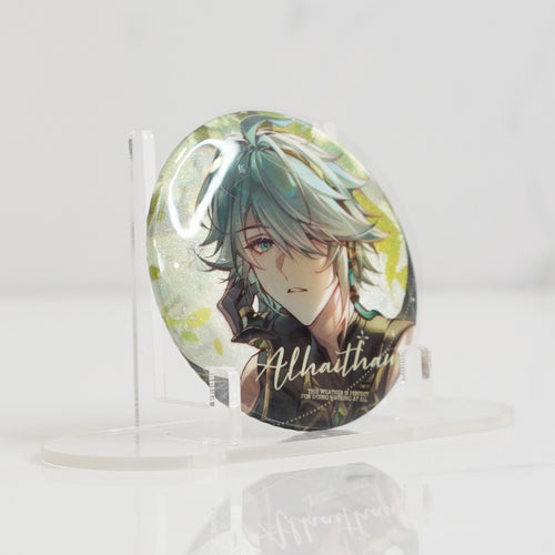 Alhaitham Genshin Impact Glitter Back Button Badge