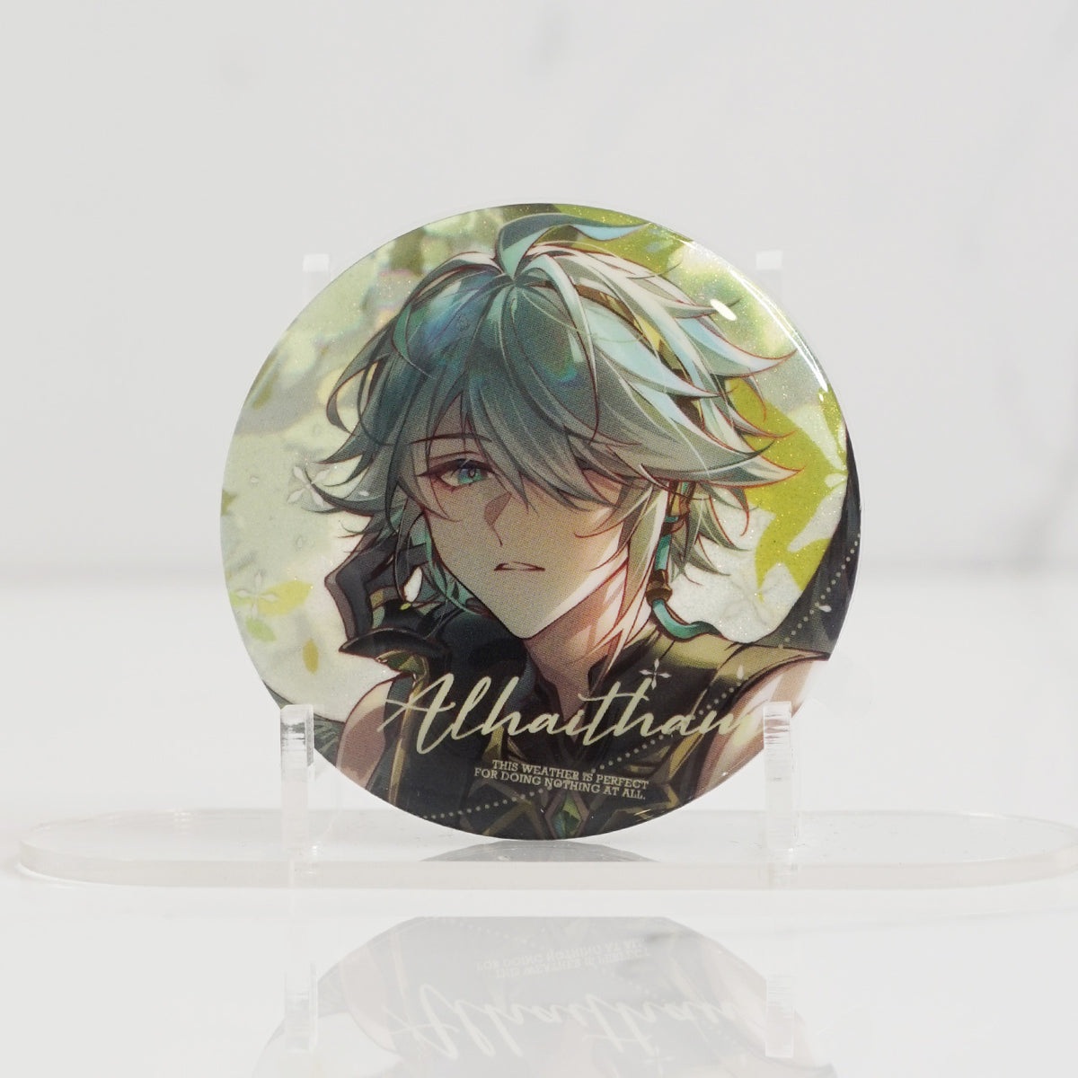 Alhaitham Genshin Impact Glitter Back Button Badge