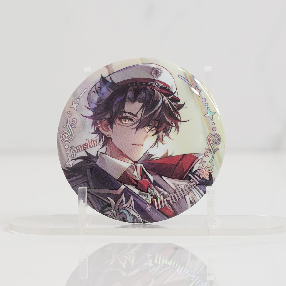 Wriothesley Genshin Impact Holographic Button Badge