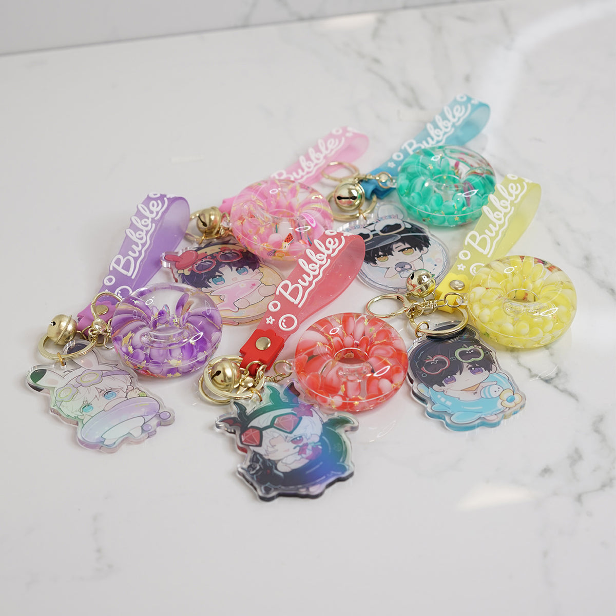 Love and Deepspace Liquid Bubbler Acrylic Charm with Jingle Wristlet | Pool Series