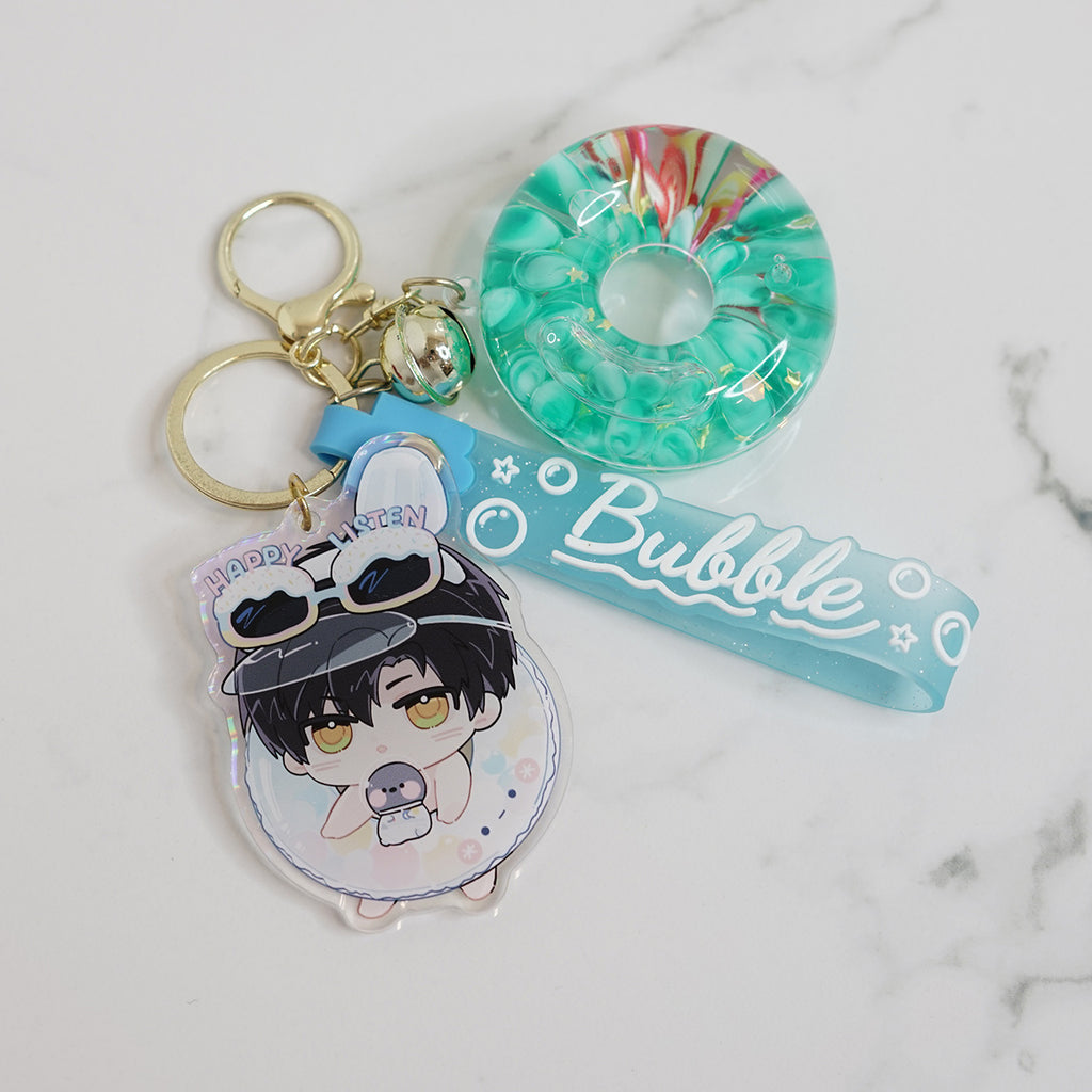 Love and Deepspace Liquid Bubbler Acrylic Charm with Jingle Wristlet | Pool Series