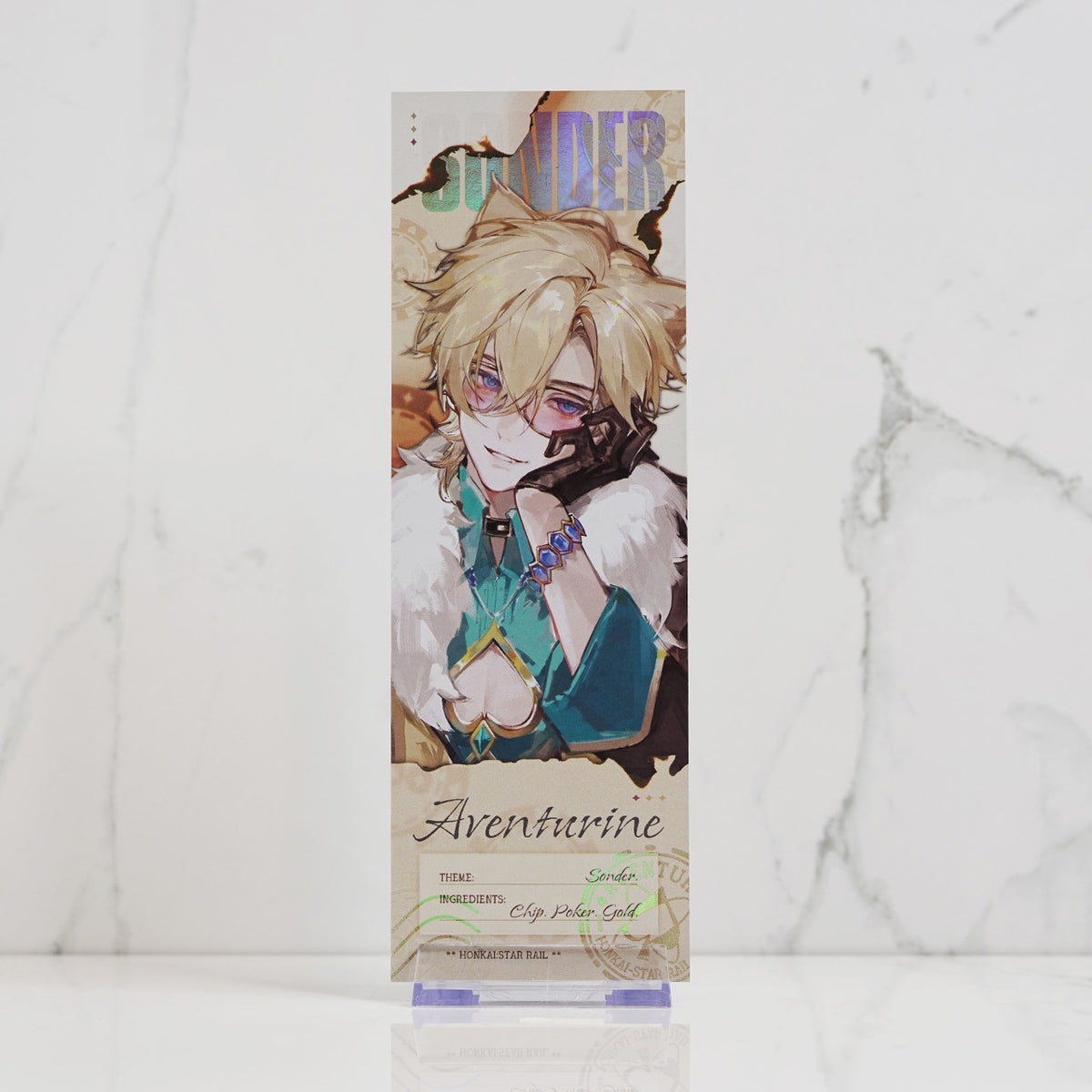 Aventurine Holographic Foil Ticket Print 'Gambit's Allure'