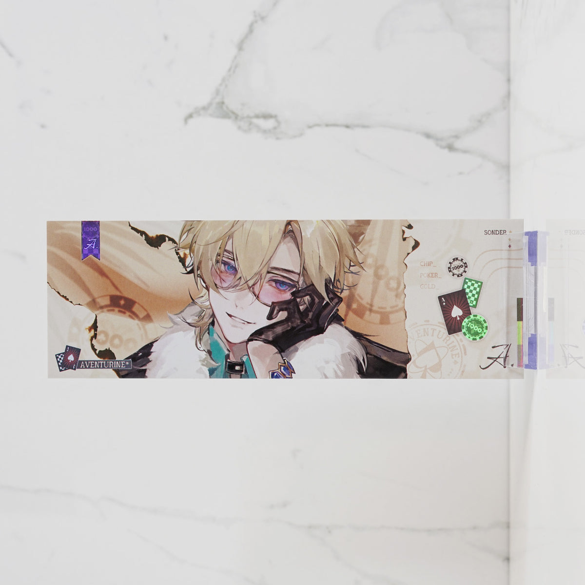 Aventurine Holographic Foil Ticket Print 'Gambit's Allure'