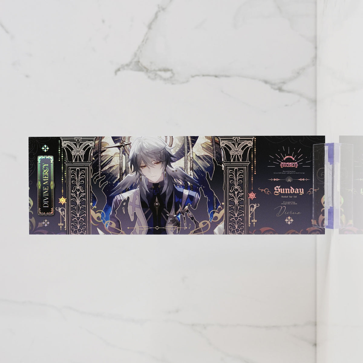 Sunday Holographic Foil Ticket Print 'Divine Mercy'
