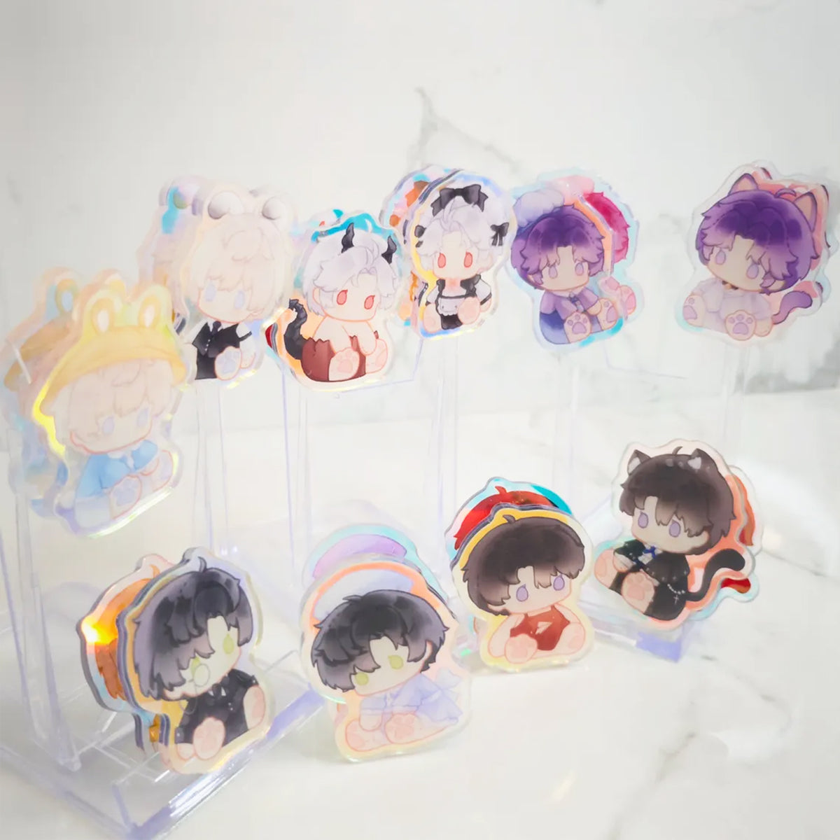 Love and Deepspace Two-Sided Rainbow Acrylic Clips 2.3" / 6cm