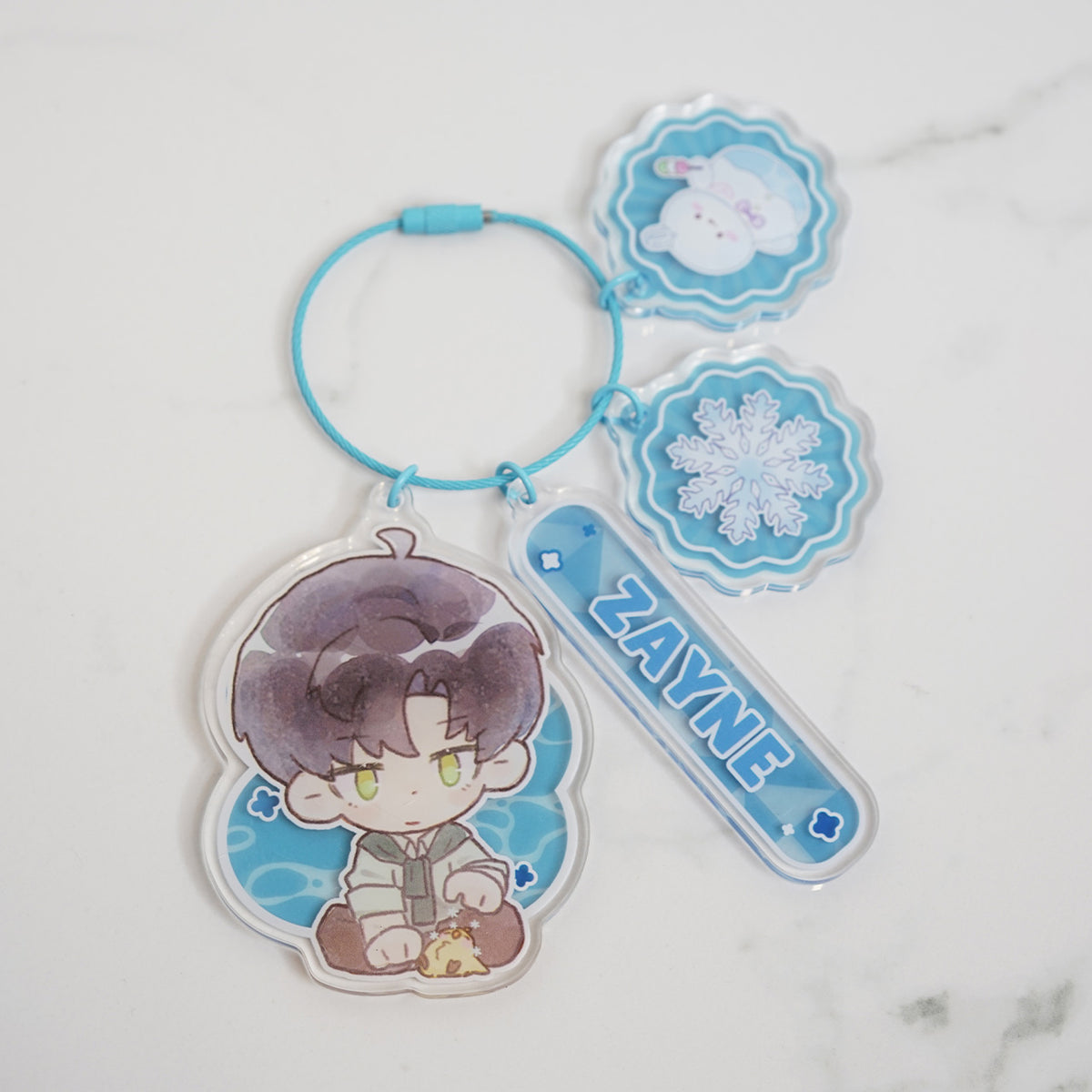 Love and Deepspace 4pc Deco Key Ring Charms with Name Tag | Bird Series