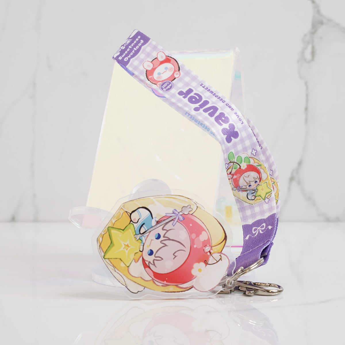 Love and Deepspace Wristlet Lanyards with Chibi Acrylic Charms | Cake Series
