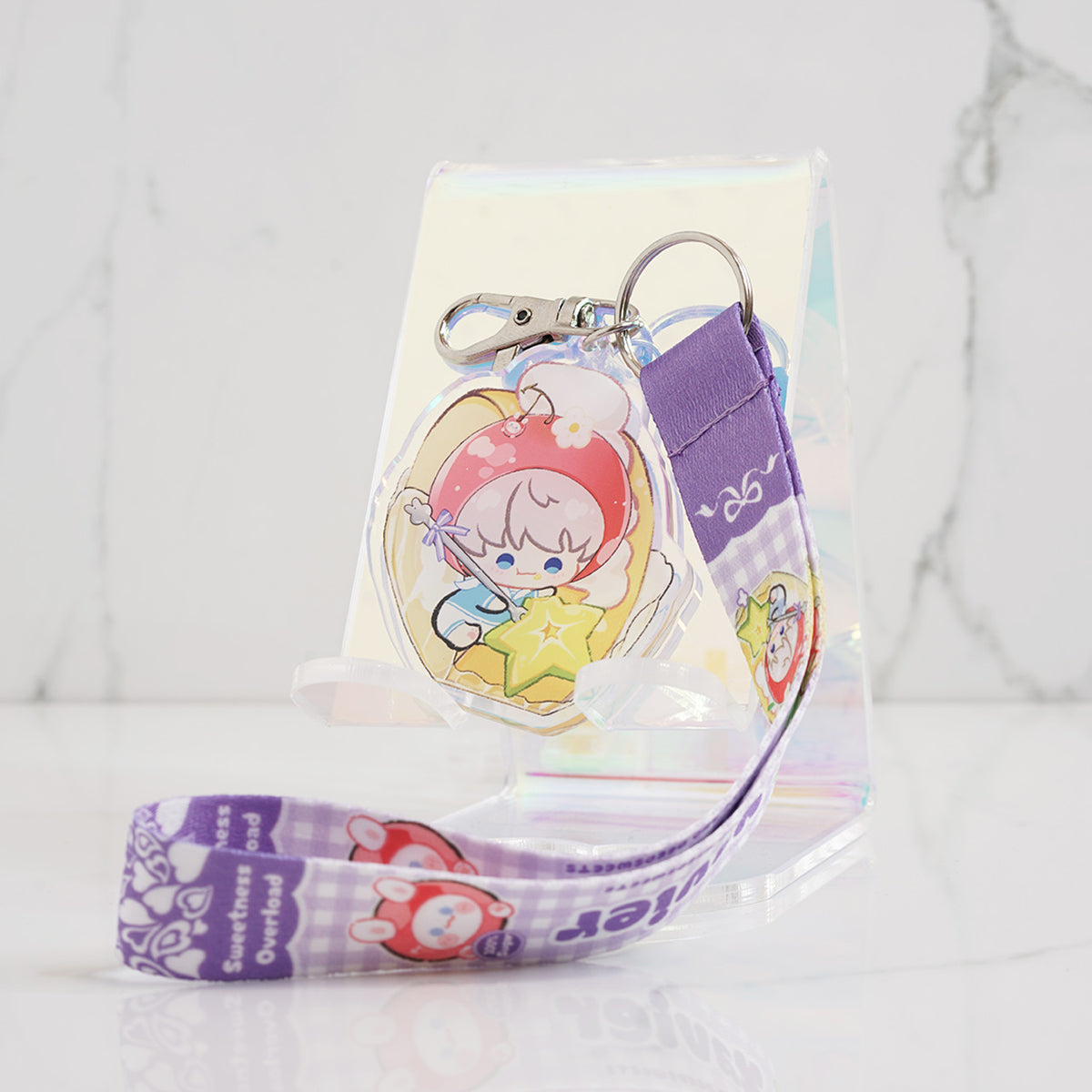 Love and Deepspace Wristlet Lanyards with Chibi Acrylic Charms | Cake Series