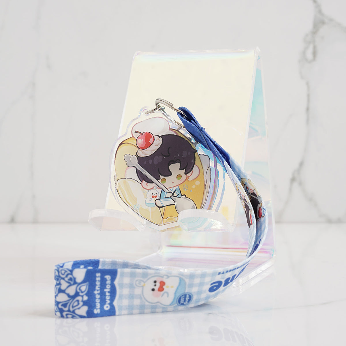 Love and Deepspace Wristlet Lanyards with Chibi Acrylic Charms | Cake Series