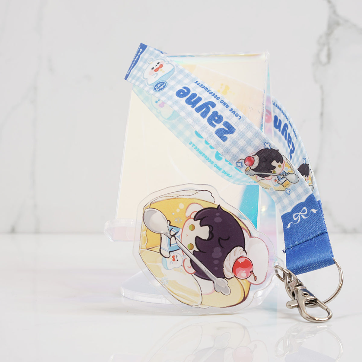 Love and Deepspace Wristlet Lanyards with Chibi Acrylic Charms | Cake Series