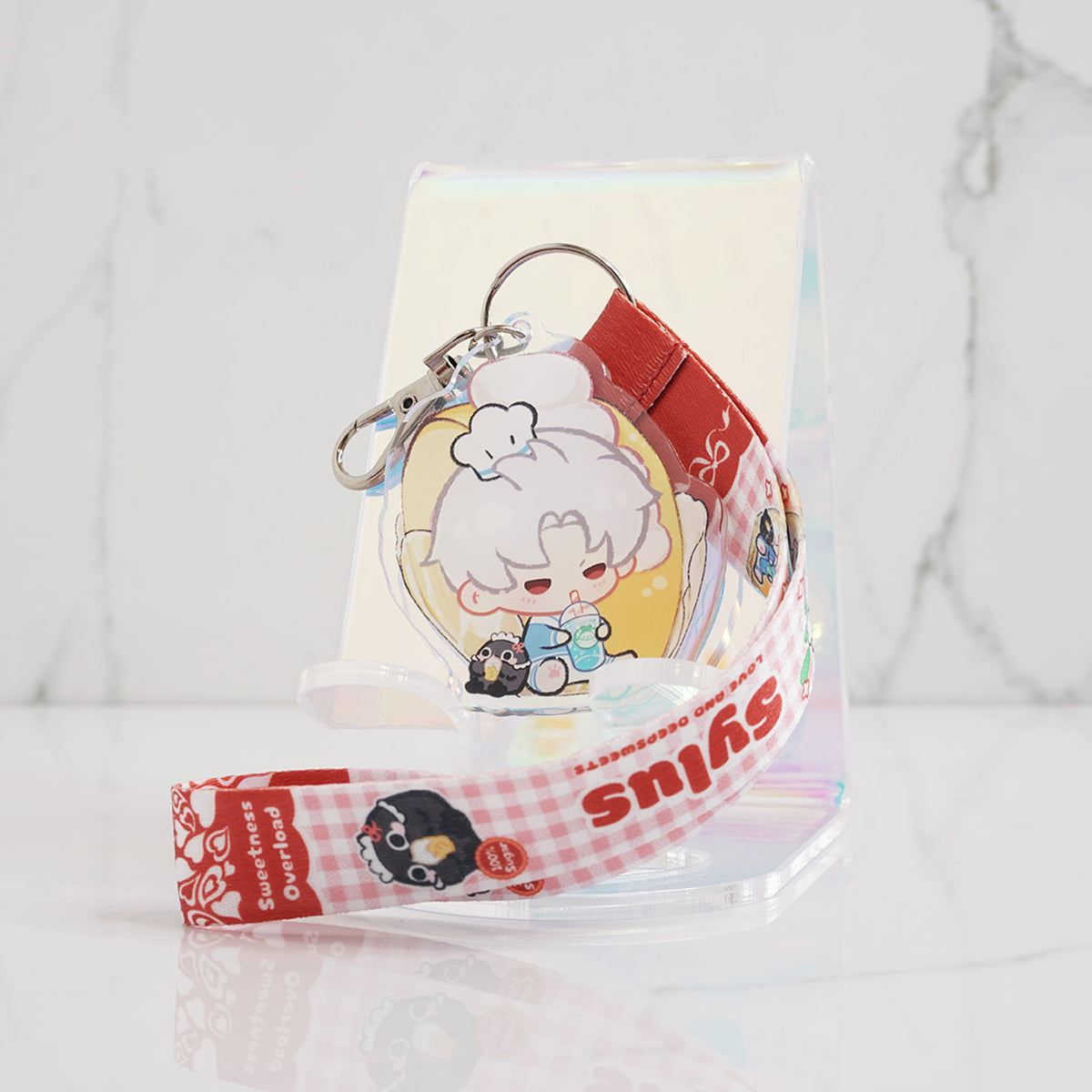 Love and Deepspace Wristlet Lanyards with Chibi Acrylic Charms | Cake Series