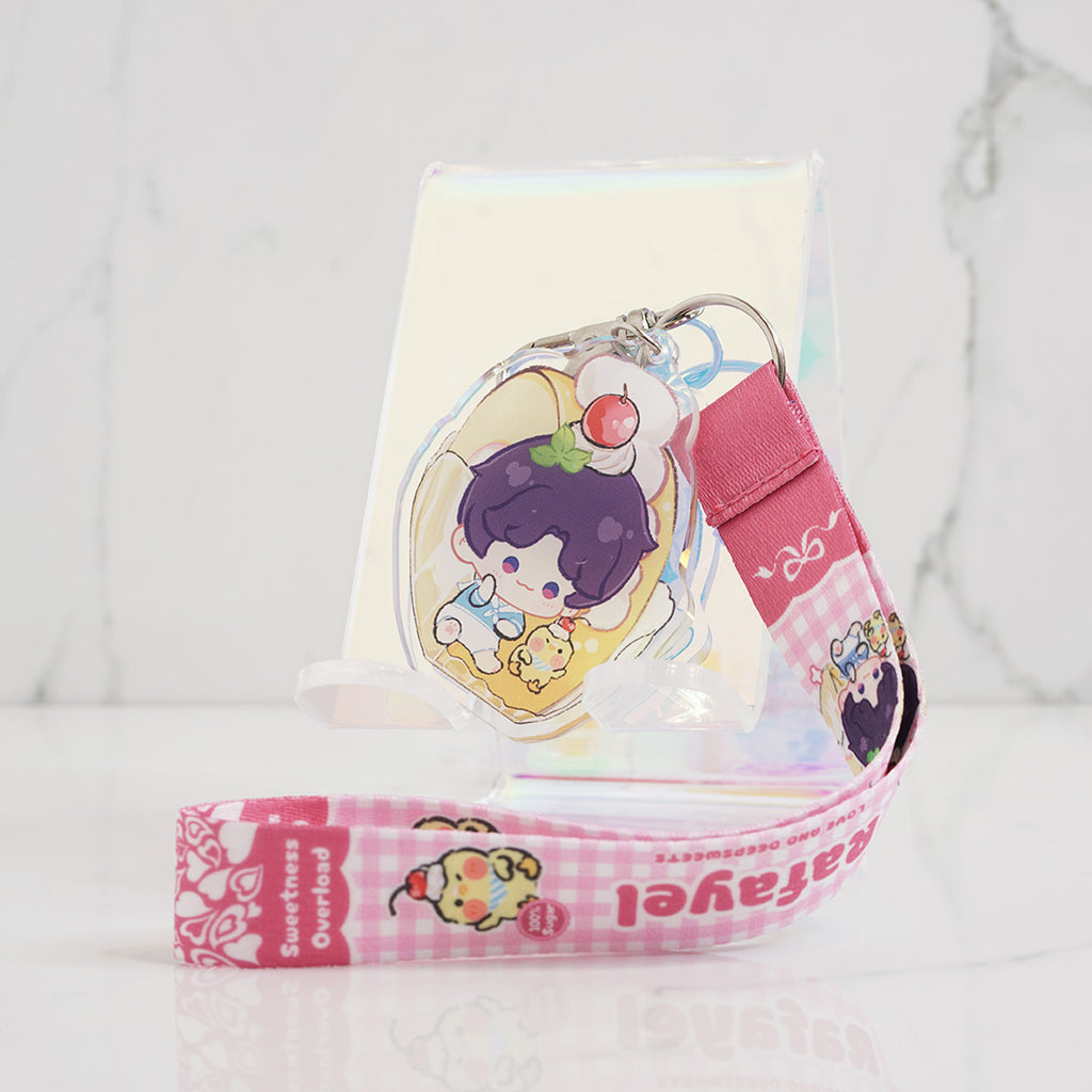 Love and Deepspace Wristlet Lanyards with Chibi Acrylic Charms | Cake Series