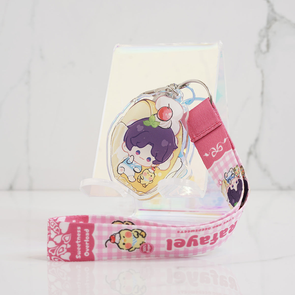 Love and Deepspace Wristlet Lanyards with Chibi Acrylic Charms | Cake Series