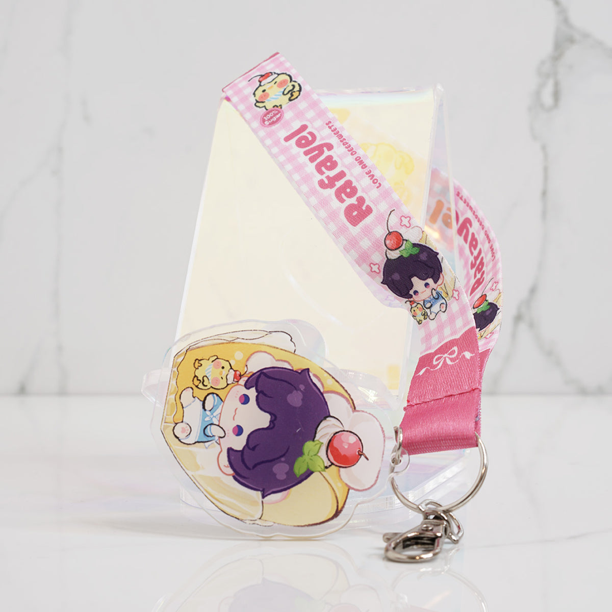 Love and Deepspace Wristlet Lanyards with Chibi Acrylic Charms | Cake Series
