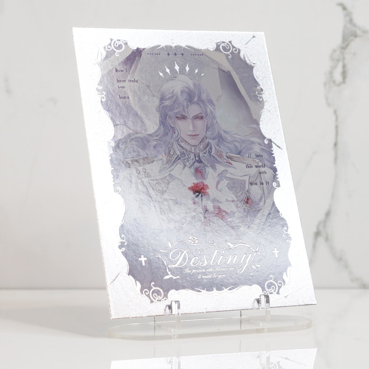 Sylus Foil Postcard Print 'Silver Destiny'